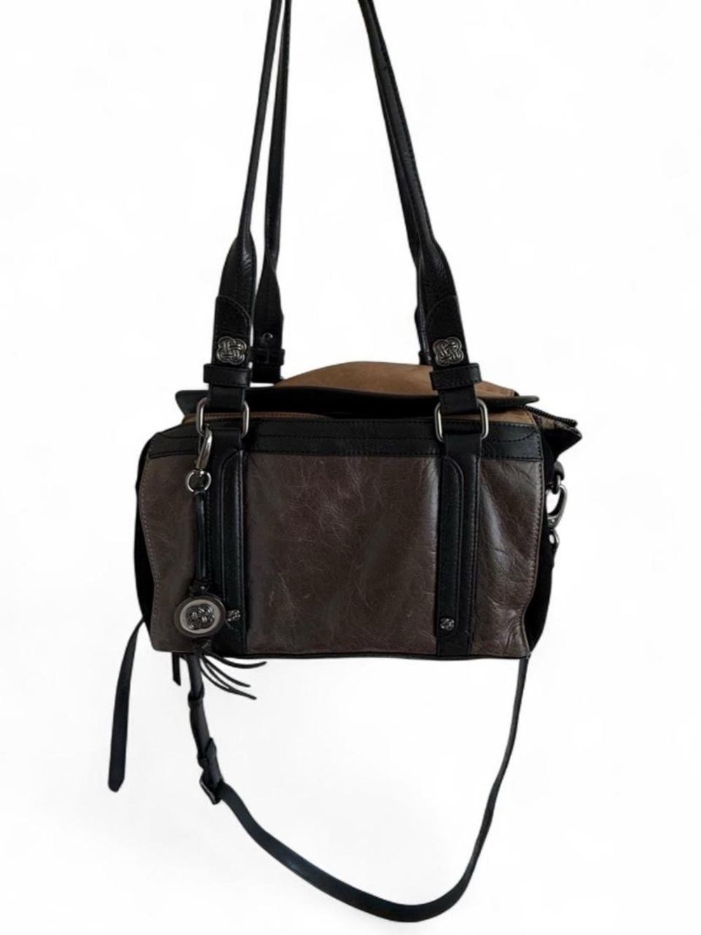 Elliott Lucca Leather Satchel Crossbody Shoulder Bag